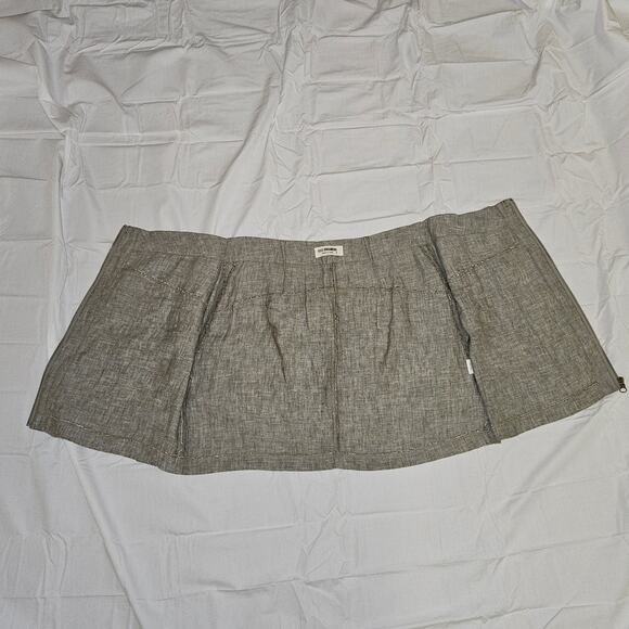 4OUR Dreamers Skirt Women’s S Gray 100% Linen Mini Zip Front Pockets Casual - Picture 5 of 11